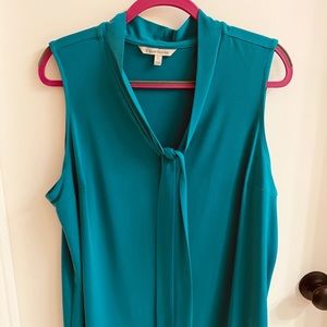 Teal Blouse with Neck Tie